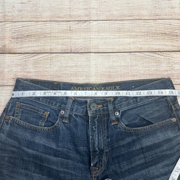 American Eagle Relaxed Straight Leg Jeans Men's 30x32 Medium Wash Denim AEO - Picture 5 of 16